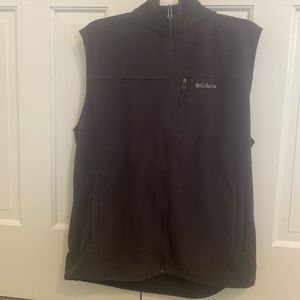Columbia Vest Adult LG Brown Outdoors Fleece Sleeveless Full Zip Coat Mens